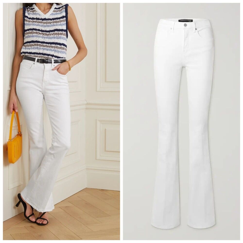 Veronica Beard Women's Beverly Skinny Flare Jeans Sz 26 NWT 248 White